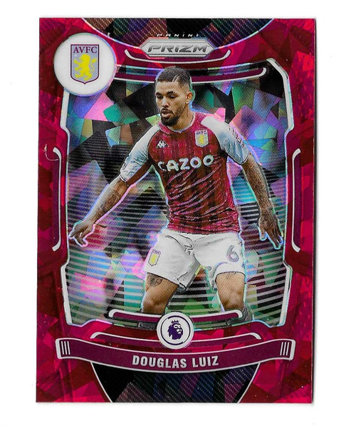 #131 Douglas Luiz (Aston Villa) - RED ICE PARALLEL - Panini Prizm Premier League 2021/22