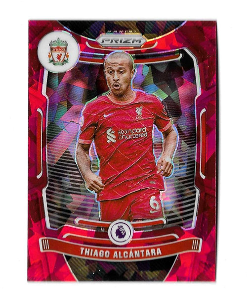 #085 Thiago Alcantara (Liverpool) - RED ICE PARALLEL - Panini Prizm Premier League 2021/22