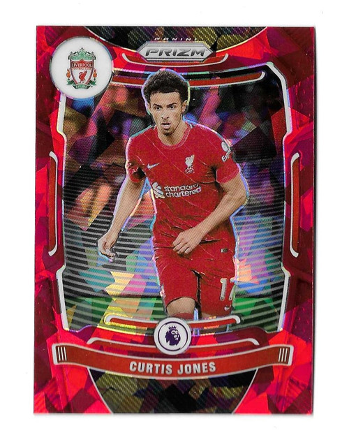 #082 Curtis Jones (Liverpool) - RED ICE PARALLEL - Panini Prizm Premier League 2021/22
