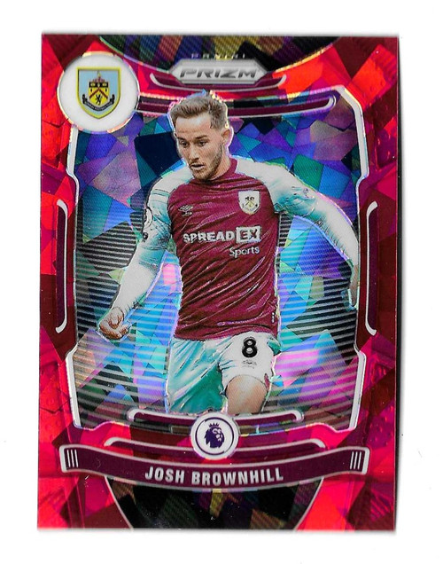 #068 Josh Brownhill (Burnley) - RED ICE PARALLEL - Panini Prizm Premier League 2021/22