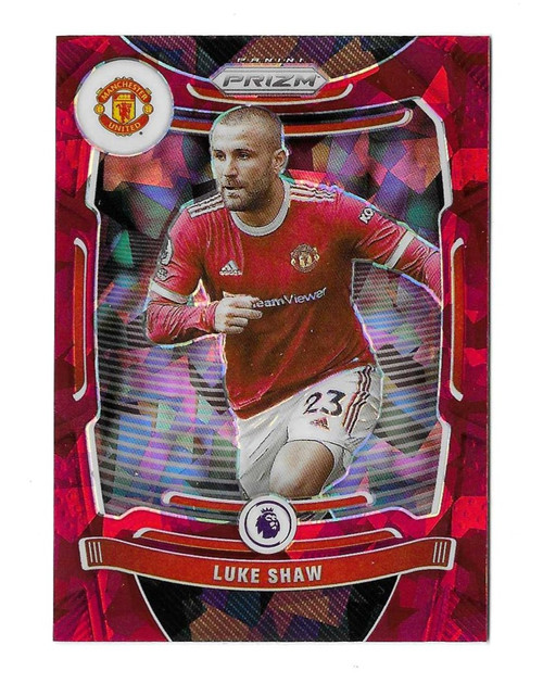 #274 Luke Shaw (Manchester United) - RED ICE PARALLEL - Panini Prizm Premier League 2021/22