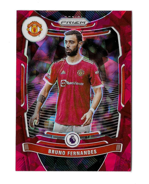 #279 Bruno Fernandes (Manchester United) - RED ICE PARALLEL - Panini Prizm Premier League 2021/22
