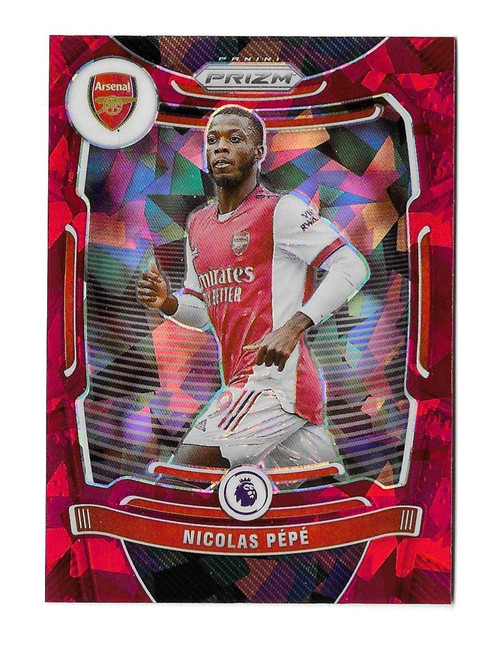 #205 Nicolas Pepe (Arsenal) - RED ICE PARALLEL - Panini Prizm Premier League 2021/22