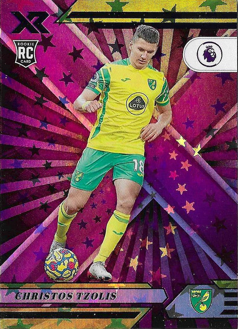 #127 Christos Tzolis (Norwich City) - PURPLE ASTRO PARALLEL (XR) - Panini Chronicles Soccer 2021/22
