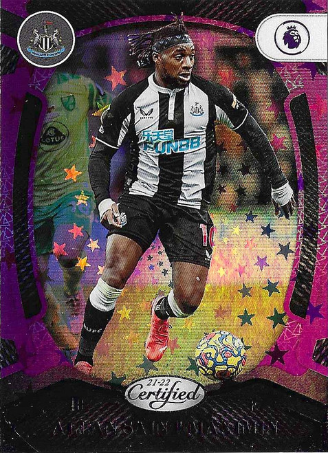 #155 Allan Saint-Maximin (Newcastle United) - PURPLE ASTRO PARALLEL (Certified) - Panini Chronicles Soccer 2021/22