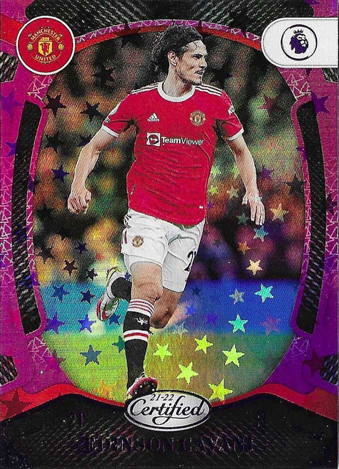 #160 Edinson Cavani (Manchester United) - PURPLE ASTRO PARALLEL (Certified) - Panini Chronicles Soccer 2021/22