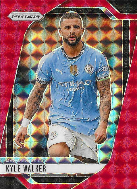 #015 Kyle Walker (Manchester City) - RED MOSAIC PARALLEL - Panini Prizm Premier League 2024/25