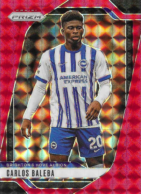 #174 Carlos Baleba (Brighton) - RED MOSAIC PARALLEL - Panini Prizm Premier League 2024/25