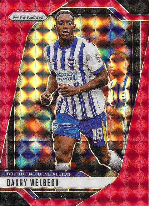 #179 Danny Welbeck (Brighton) - RED MOSAIC PARALLEL - Panini Prizm Premier League 2024/25