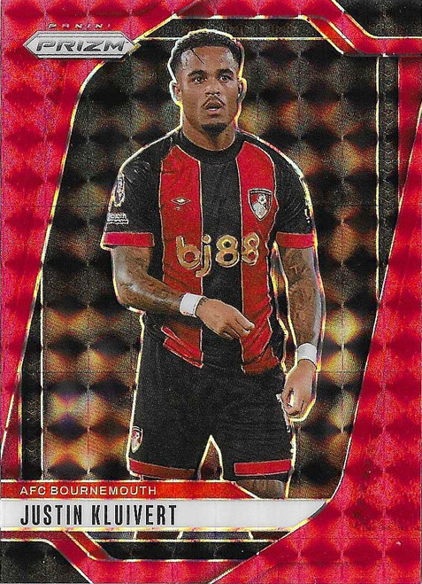 #190 Justin Kluivert (Bournemouth) - RED MOSAIC PARALLEL - Panini Prizm Premier League 2024/25