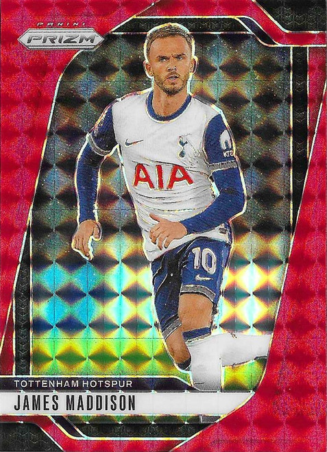 #072 James Maddison (Tottenham) - RED MOSAIC PARALLEL - Panini Prizm Premier League 2024/25