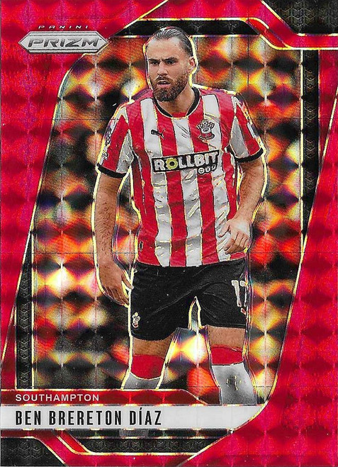 #290 Ben Brereton Diaz (Southampton) - RED MOSAIC PARALLEL - Panini Prizm Premier League 2024/25