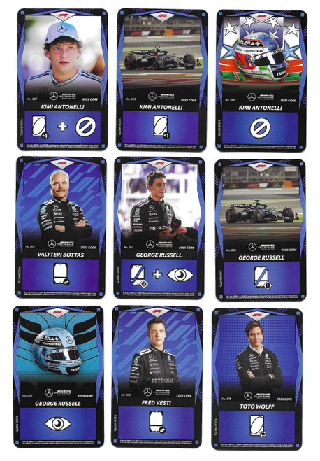 TEAM SET - Mercedes (Base) - Mattel 2025 Core Edition UNO Elite F1/Formula 1