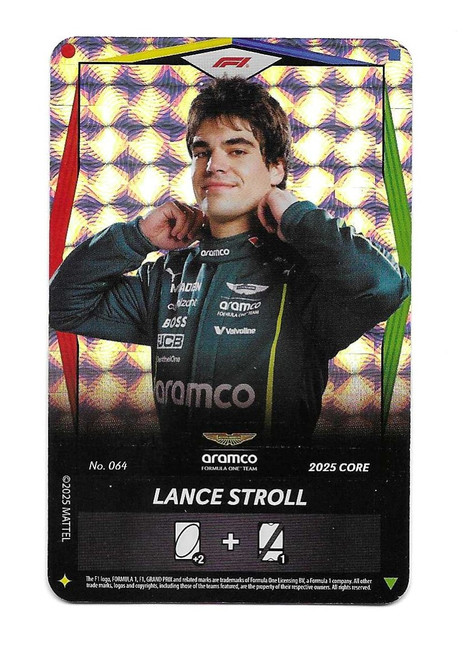 #064 Lance Stroll (Aston Martin) - NITRO FOIL PARALLEL - Mattel 2025 Core Edition UNO Elite F1/Formula 1