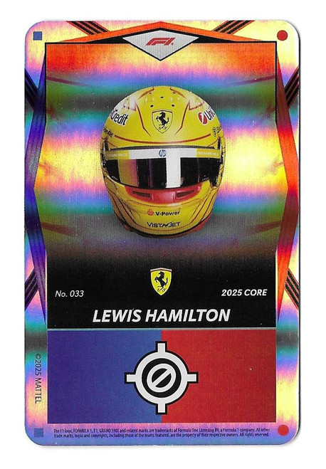 #033 Lewis Hamilton (Ferrari) - BLUE & RED FOIL PARALLEL - Mattel 2025 Core Edition UNO Elite F1/Formula 1
