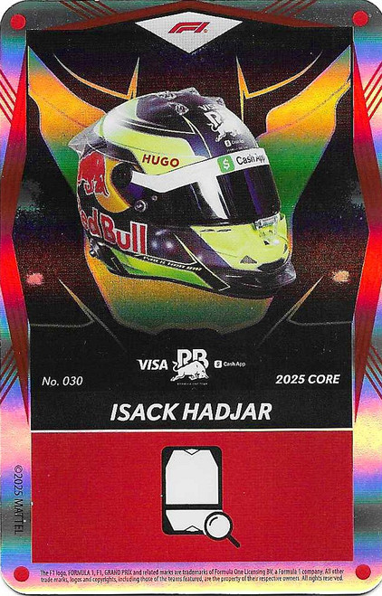 #030 Isack Hadjar (Racing Bulls) - RED FOIL PARALLEL - Mattel 2025 Core Edition UNO Elite F1/Formula 1