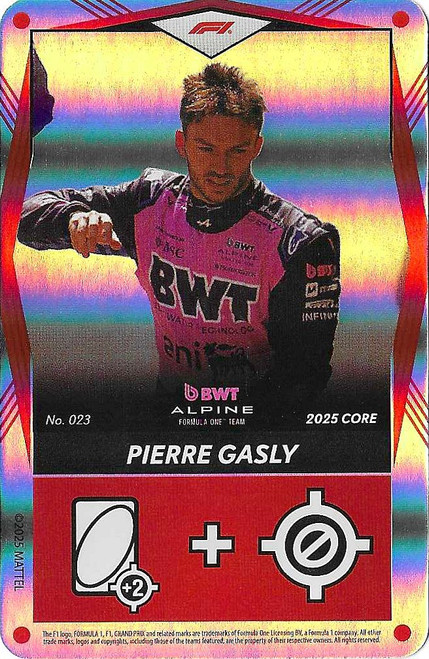 #023 Pierre Gasly (Alpine) - RED FOIL PARALLEL - Mattel 2025 Core Edition UNO Elite F1/Formula 1