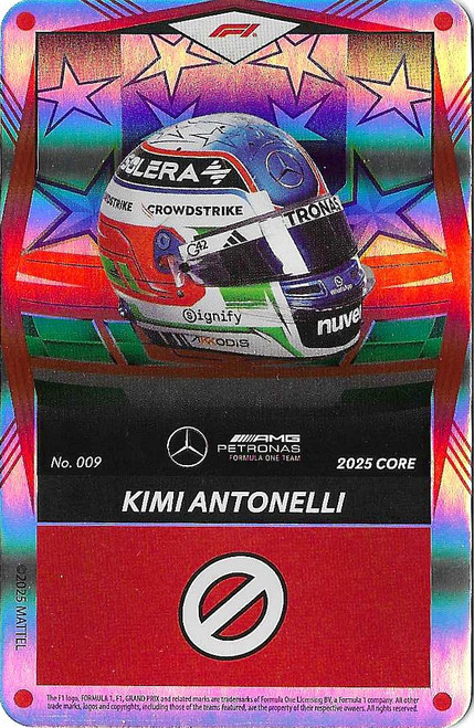 #009 Kimi Antonelli (Mercedes) - RED FOIL PARALLEL - Mattel 2025 Core Edition UNO Elite F1/Formula 1