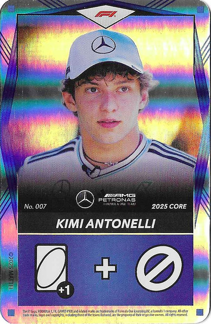 #007 Kimi Antonelli (Mercedes) - BLUE FOIL PARALLEL - Mattel 2025 Core Edition UNO Elite F1/Formula 1