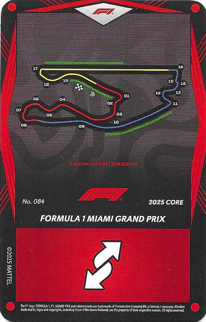 #084 Formula 1 Miami Grand Prix - RED BASE - Mattel 2025 Core Edition UNO Elite F1/Formula 1
