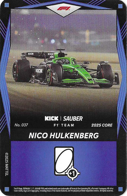 #037 Nico Hulkenberg (Sauber) - BLUE BASE - Mattel 2025 Core Edition UNO Elite F1/Formula 1