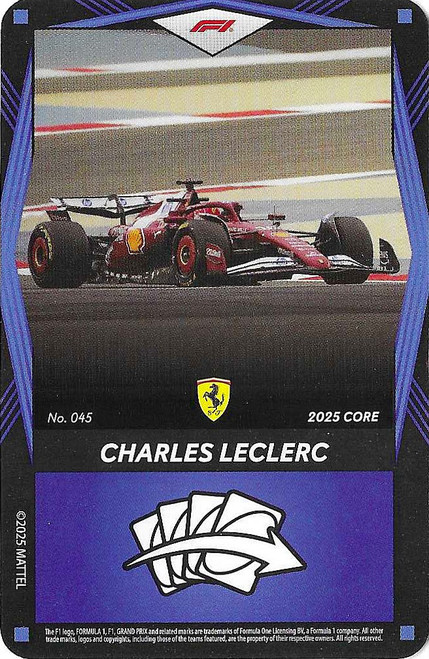 #045 Charles Leclerc (Ferrari) - BLUE BASE - Mattel 2025 Core Edition UNO Elite F1/Formula 1