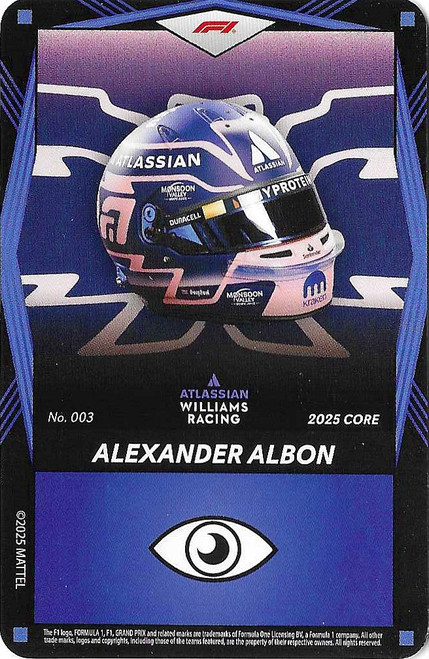 #003 Alexander Albon (Williams) - BLUE BASE - Mattel 2025 Core Edition UNO Elite F1/Formula 1
