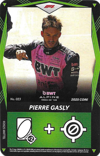 #023 Pierre Gasly (Alpine) - GREEN BASE - Mattel 2025 Core Edition UNO Elite F1/Formula 1