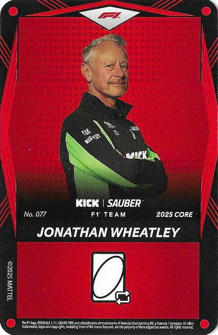 #077 Jonathan Wheatley (Sauber) - RED BASE - Mattel 2025 Core Edition UNO Elite F1/Formula 1
