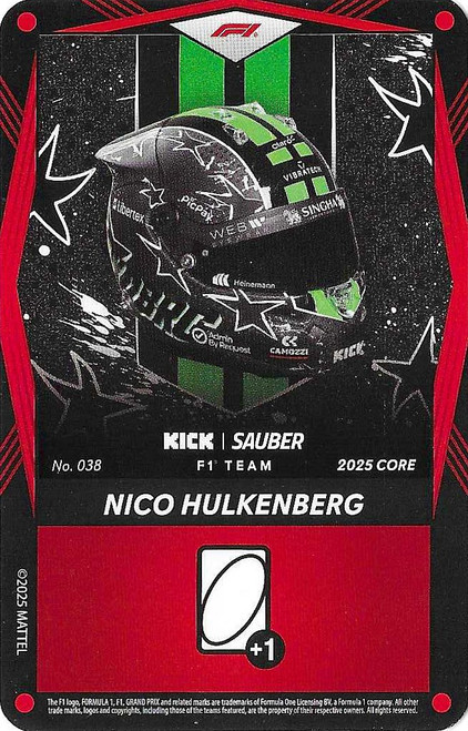 #038 Nico Hulkenberg (Sauber) - RED BASE - Mattel 2025 Core Edition UNO Elite F1/Formula 1