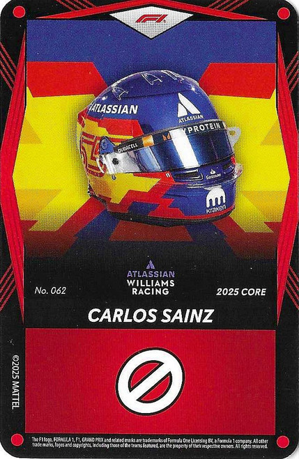 #062 Carlos Sainz (Williams) - RED BASE - Mattel 2025 Core Edition UNO Elite F1/Formula 1