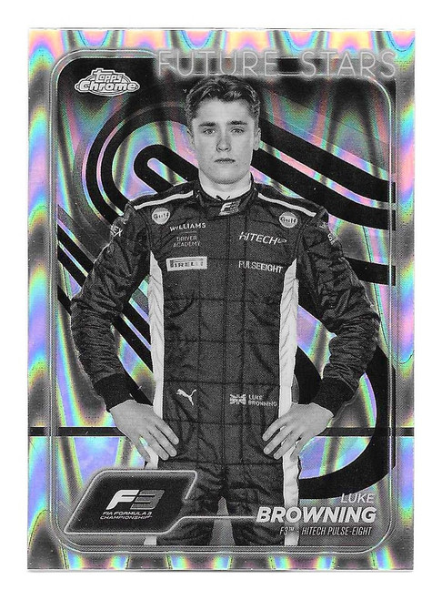 #055 Luke Browning (Hitech) - BLACK & WHITE RAYWAVE PARALLEL - Topps Chrome Formula 1 2024