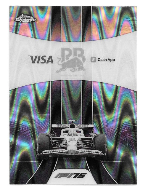 #179 Visa Cash App Racing Bulls Formula One Team Logo/Car - BLACK & WHITE RAYWAVE PARALLEL - Topps Chrome Formula 1 2025