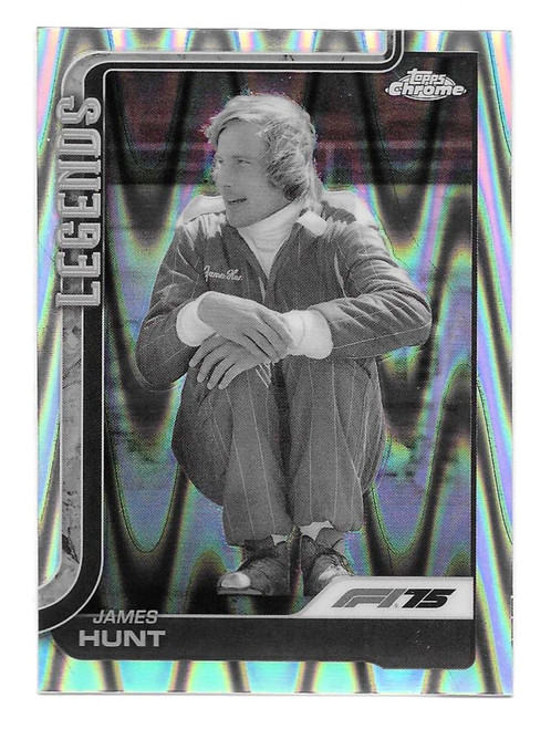 #155 James Hunt (Legends) - BLACK & WHITE RAYWAVE PARALLEL - Topps Chrome Formula 1 2025