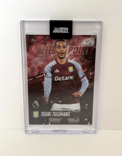 SHATTERPOINT - #649 Youri Tielemans (Aston Villa) - RED PARALLEL 4/5 - Topps Total Football 2025/26