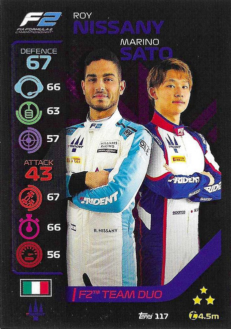 #117 Roy Nissany & Marino Sato (Trident) - Topps Turbo Attax 2020 (Formula 1/F1)
