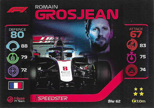 #062 Romain Grosjean (Haas) - Topps Turbo Attax 2020 (Formula 1/F1)