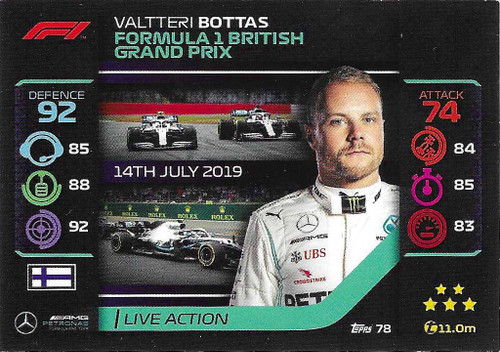 #078 Valtteri Bottas (Mercedes) - Topps Turbo Attax 2020 (Formula 1/F1)