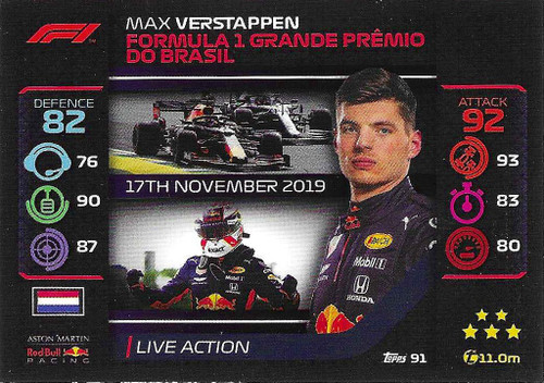 #091 Max Verstappen (Red Bull) - Topps Turbo Attax 2020 (Formula 1/F1)