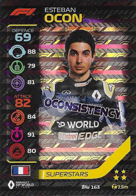 #163 Esteban Ocon (Renault) - SUPERSTARS - Topps Turbo Attax 2020 (Formula 1/F1)