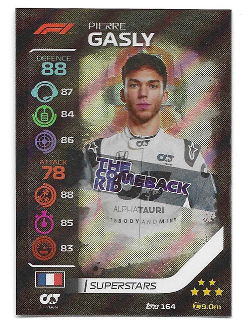 #164 Pierre Gasly (Alpha Tauri) - SUPERSTARS - Topps Turbo Attax 2020 India Edition (Formula 1/F1)