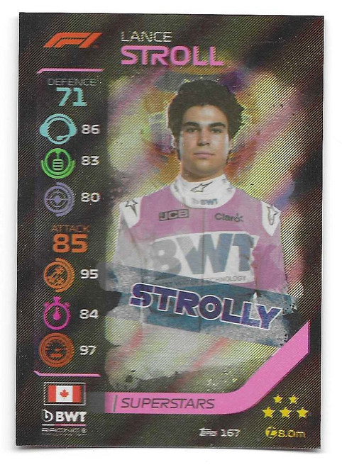 #167 Lance Stroll (Racing Point) - SUPERSTARS - Topps Turbo Attax 2020 India Edition (Formula 1/F1)