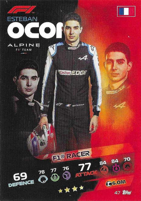 #047 Esteban Ocon (Alpine) - Topps Turbo Attax 2021 (Formula 1/F1)