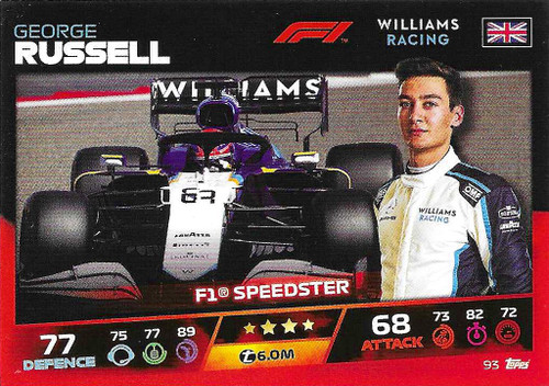 #093 George Russell (Williams) - Topps Turbo Attax 2021 (Formula 1/F1)