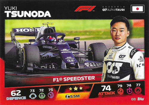 #068 Yuki Tsunoda (Alpha Tauri) - Topps Turbo Attax 2021 (Formula 1/F1)