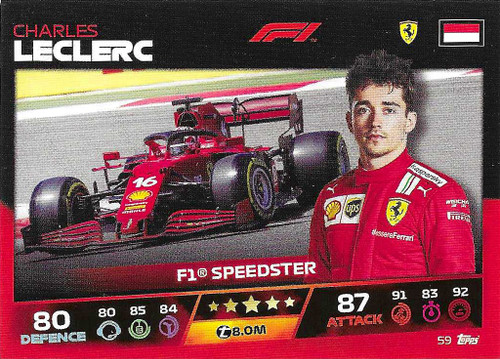 #059 Charles Leclerc (Ferrari) - Topps Turbo Attax 2021 (Formula 1/F1)