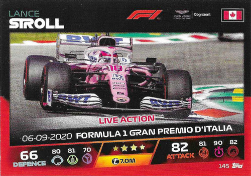 #145 Lance Stroll (Aston Martin/Racing Point) - Topps Turbo Attax 2021 (Formula 1/F1)