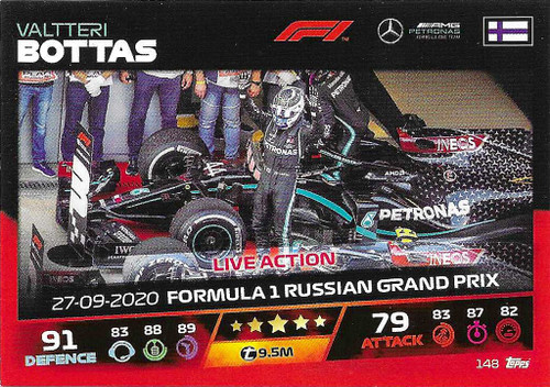 #148 Valtteri Bottas (Mercedes) - Topps Turbo Attax 2021 (Formula 1/F1)