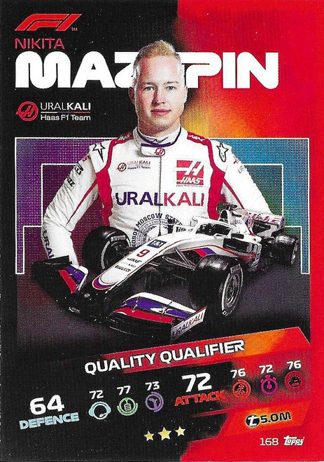 #168 Nikita Mazepin (Haas) - Topps Turbo Attax 2021 (Formula 1/F1)