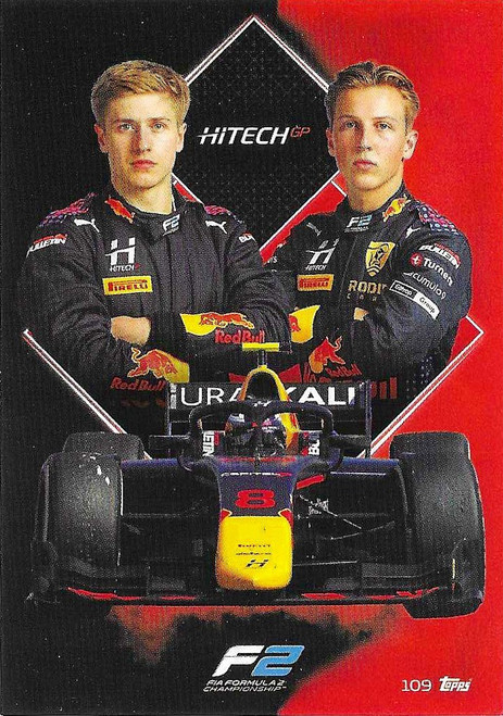 #109 Juri Vips & Liam Lawson (Hitech) - Topps Turbo Attax 2021 (Formula 1/F1)